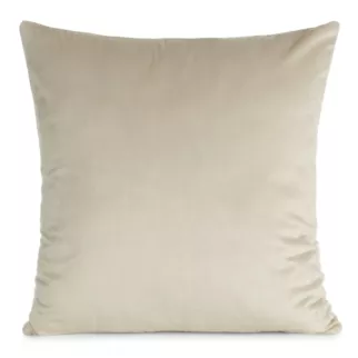 Poszewka na poduszkę 45x45 cm welwetowa, gładka beżowa o delikatnym połysku GAJA 1