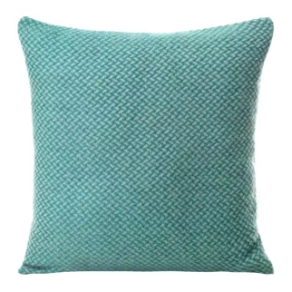 Poszewka na poduszkę 45x45 cm miętowo, turkusowa z drobnym wzorem jodełki AKRYL 4