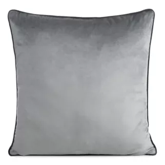 Poszewka na poduszkę 45x45 cm welwetowa kolor grafitowy o delikatnym połysku z ozdobną lamówką GAJA 2