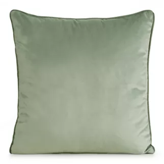 Poszewka na poduszkę 45x45 cm welwetowa kolor jasnomiętowy o delikatnym połysku z ozdobną lamówką GAJA 2