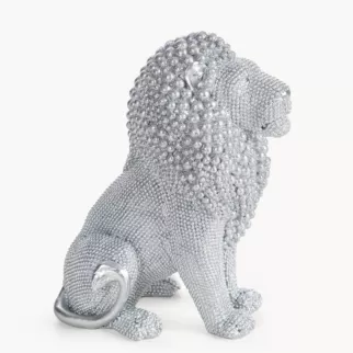 Figurka srebrna w kształcie Lwa o drobnym strukturalnym wzorze 15x9x18 cm ELDO 1