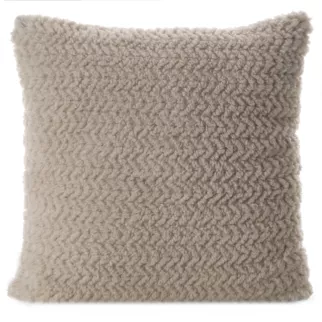 Poszewka na poduszkę 45x45 cm beżowa, kremowa z miękkiej tkaniny z dodatkiem błyszczącej nici LARIS