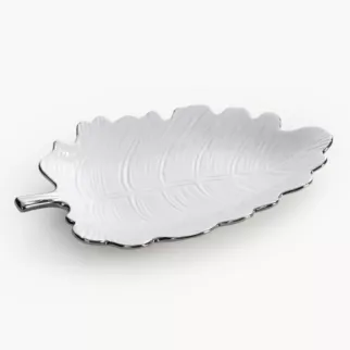 Patera dekoracyjna z glinki ceramicznej w kształcie liścia ALMA 1