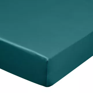 Prześcieradło z gumką 180x200 cm z satyny bawełnianej kolor turkusowy 125 g/m2 DINA Diva Line