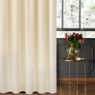 Zasłona kremowa z gładkiego welwetu 140x270 taśma - SIBEL - Pierre Cardin