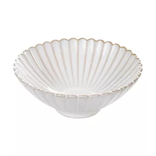 Miska ceramiczna dekoracyjna kremowo-beżowa  zdobiona przecieranym wzorem średnica 24x8 cm  cm AVRIL