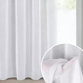 Firana biała z gładkiej matowej etaminy 140x270 cm taśma ELPIDIA