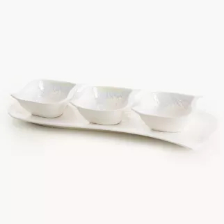 Komplet paterki z trzema miseczkami z wypukłym wzorem NINA