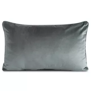 Poduszka 30 x 50 cm welwetowa grafitowa z kontrastującą lamówką GAJA 3