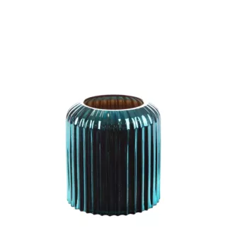 Wazon ze szkła artystycznego turkusowo-złoty