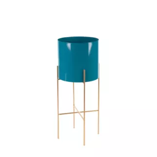 Metalowa osłonka na donicę na stojaku