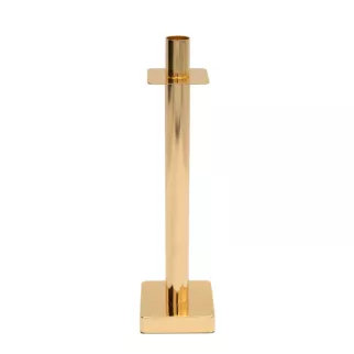 Świecznik metalowy złoty dekoracyjny w minimalistycznym stylu 8x8x31 cm LORI