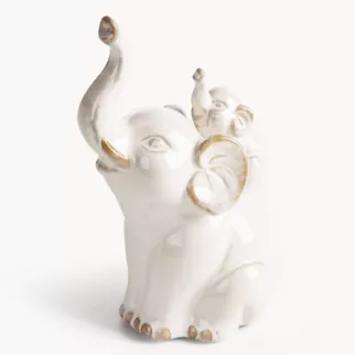 Figurka dekoracyjna słoń kremowa 13x9x20 cm AVANI