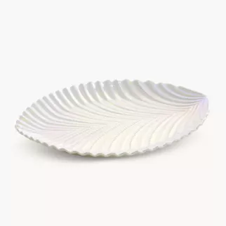 Patera dekoracyjna z wytłaczanym wzorem w perłowym odcieniu NELA