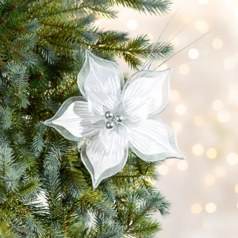 Świąteczny kwiat dekoracyjny z dwoma rodzajami tkanin