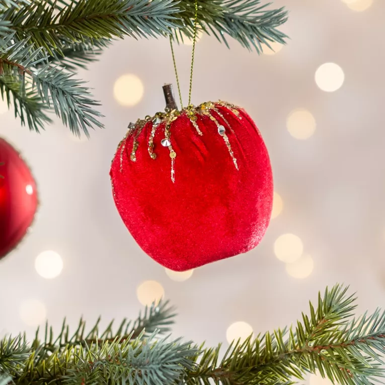 Ozdoba choinkowa JABŁKO z lśniącymi drobinkami