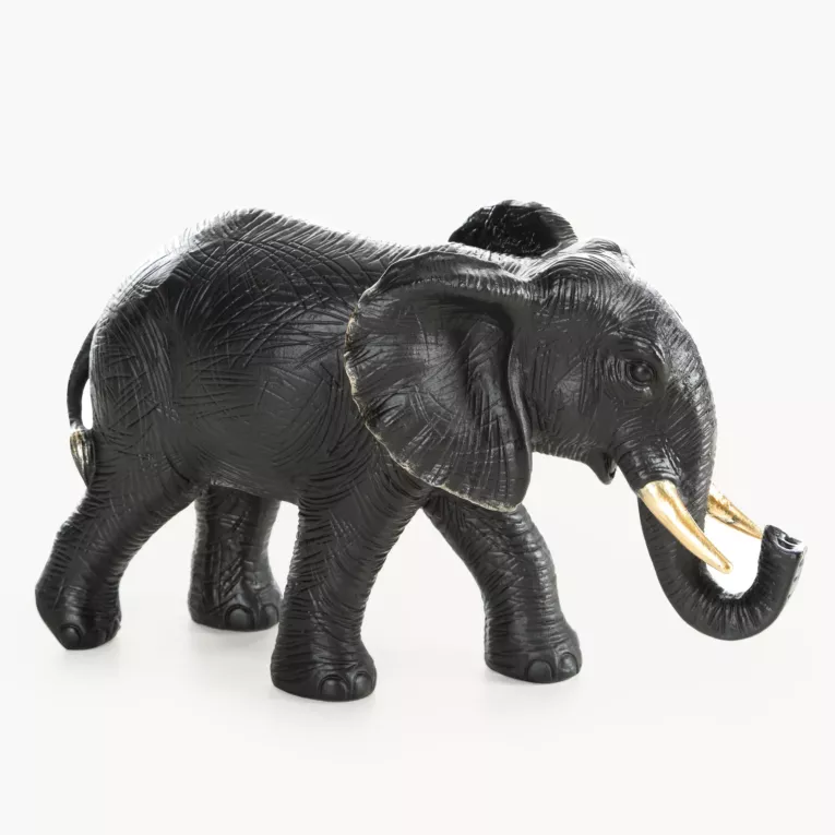 Figurka czarna Słoń 30x11x18 cm OLI