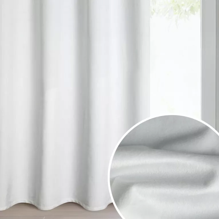 Zasłona biała z matowego welwetu 140x250 cm przelotka - MELANIE