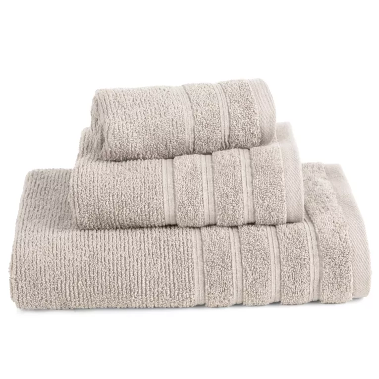 Ręcznik do rąk 30x50 cm bawełniany kolor beżowy w błyszczące paseczki AMIRA