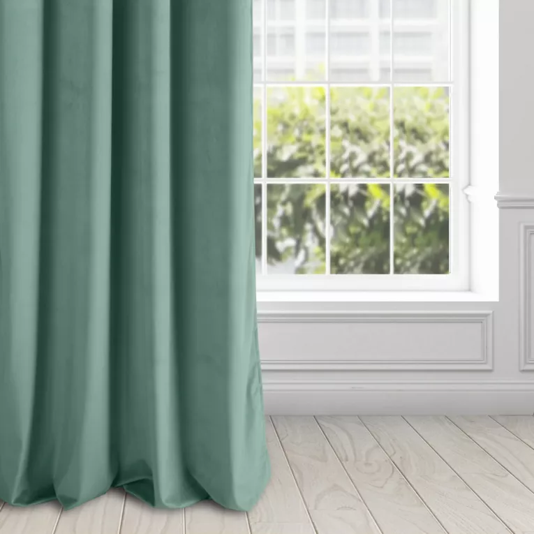 Zasłona welwetowa morska gładka 140x250 cm przelotka - PIERRE