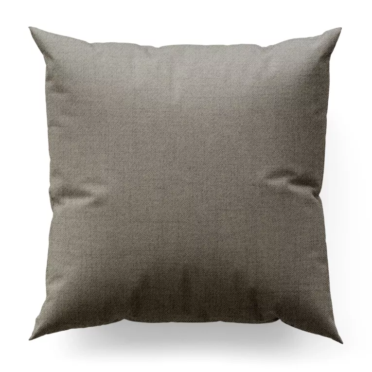 Poszewka szyta popielata z tkaniny z jodełkowym wzorem geometrycznym