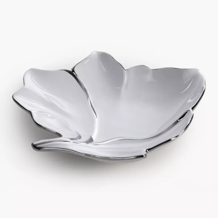 Patera dekoracyjna w kształcie liścia NERIS 03