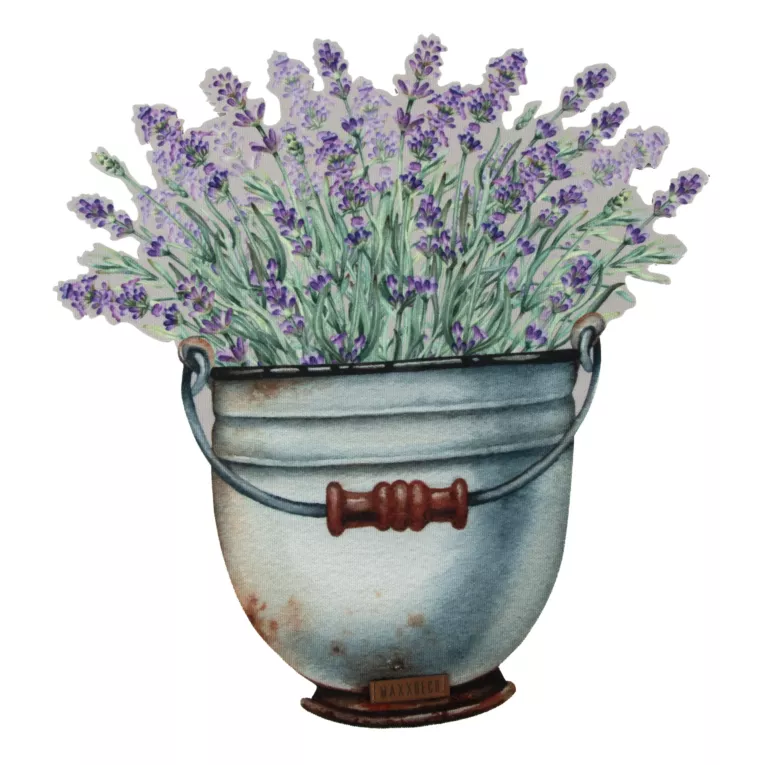 Podkładka na stół jasnoszaro, fioletowa 33x33 cm SUMMER 1 z nadrukowanym motywem bukietu lawend