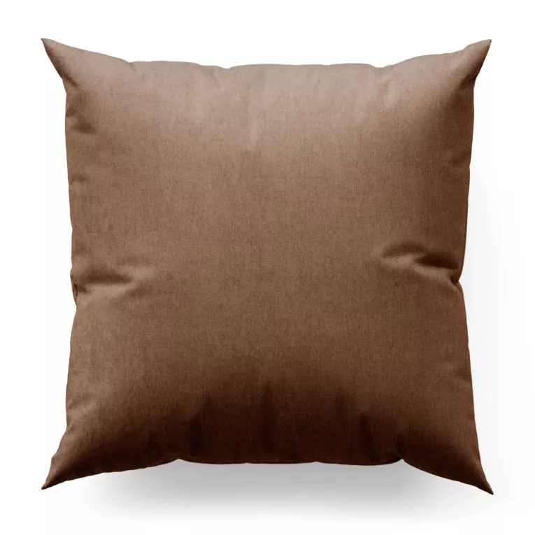 Poszewka szyta jasnobrązowa z miękkiej w dotyku tkaniny szenilowej