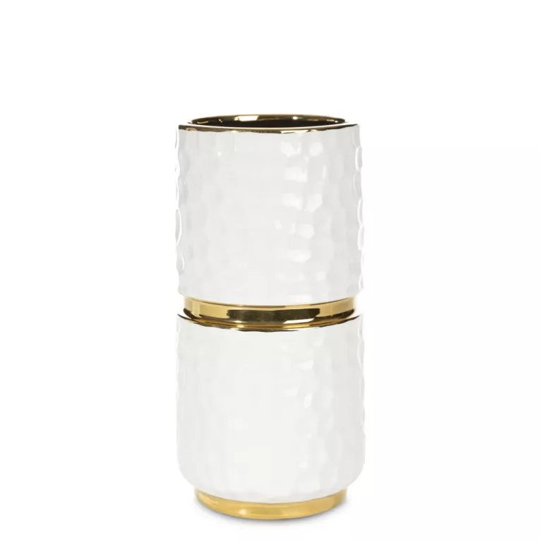 Wazon dekoracyjny ETNA z wytłaczanym wzorem i złotymi akcentami