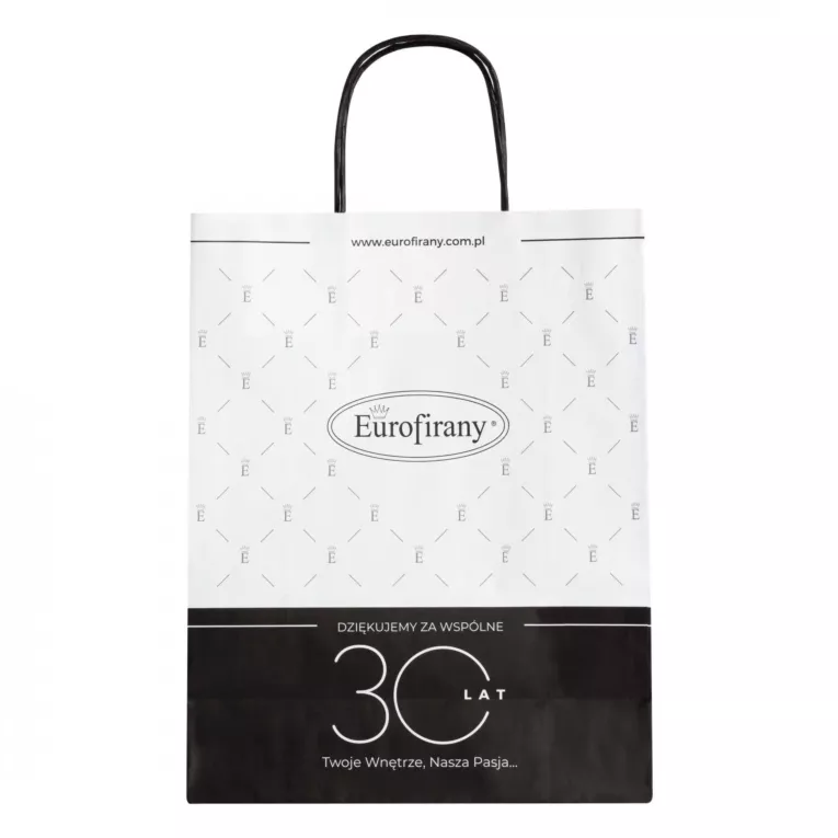 Torba prezentowa EUROFIRANY biało czarna duża 54 x 15 x 46