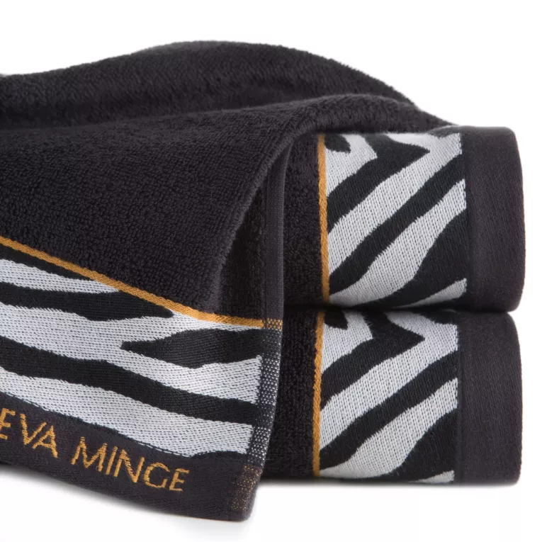 Ręcznik do rąk 30x50 cm bawełniany kolor czarny,szary z designerską bordiurą 500 g/m2 EVA 22 Eva Minge