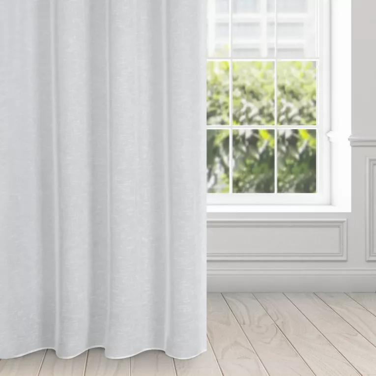 Firana biała w stylu eko z gładkiej etaminy półtransparentna 140x250 cm przelotka LEXY