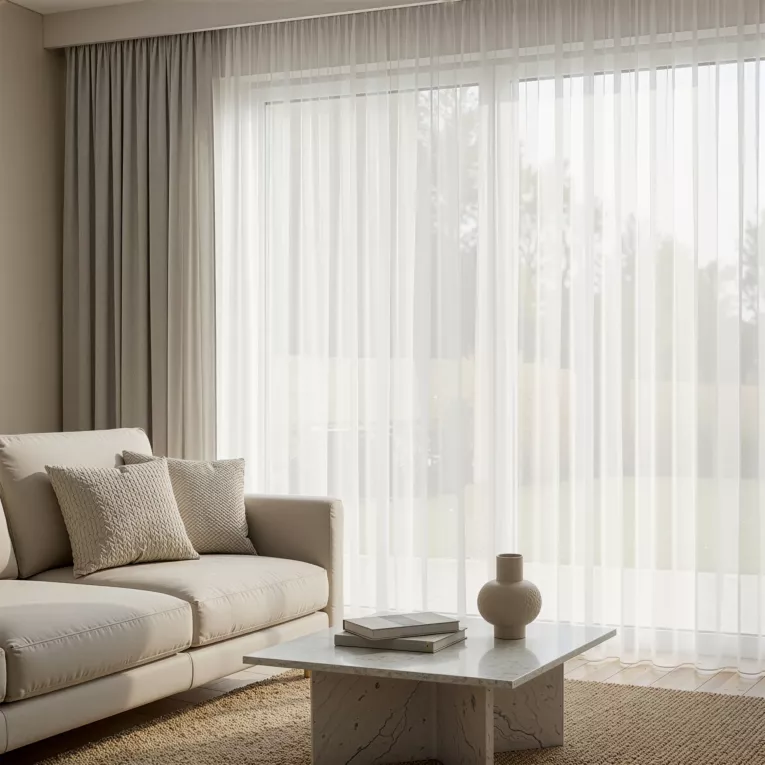 Firana biała 500x240 cm typu peru z delikatnym połyskiem