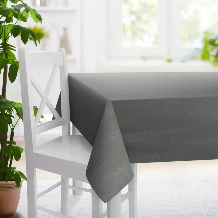 Obrus szyty stalowy z błyszczącej tkaniny zaciemniającej