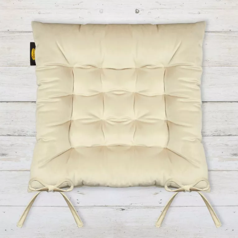 Dwustronna welwetowa poduszka siedziskowa na krzesło z szesnastoma pikowaniami, gramatura 260 g/m2