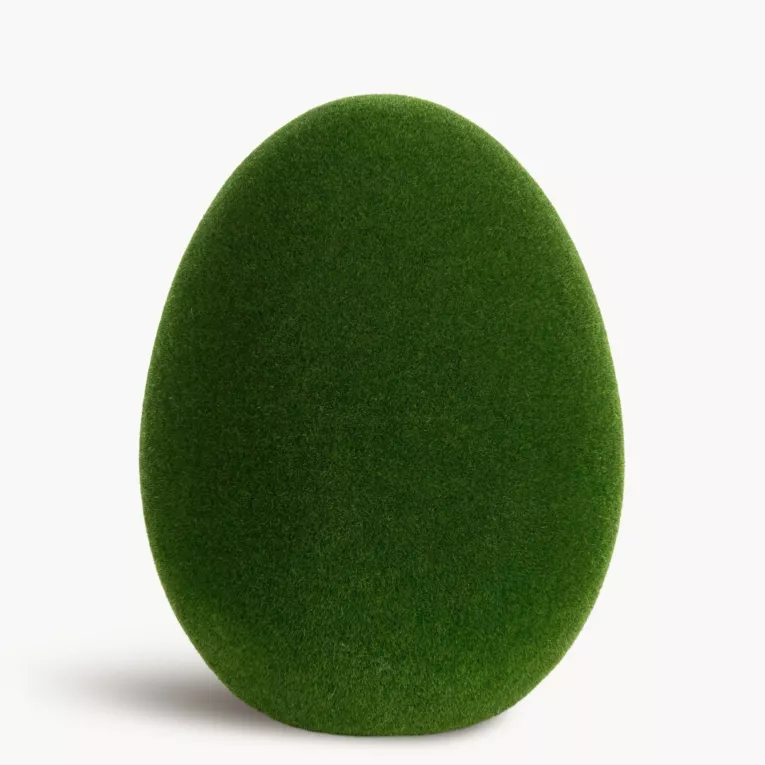 Wielkanocna figurka w kształcie jajka o strukturalnym meszkowym wykończeniu