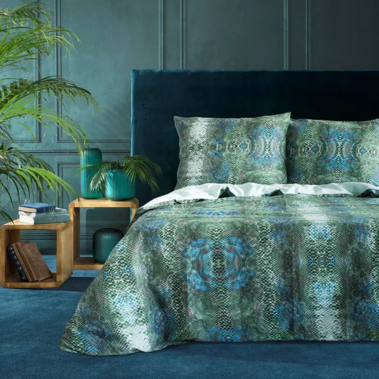 NOVA PRINT Komplet pościeli NIKA 38 z nadrukiem z satyny bawełnianej z motywem skóry węża