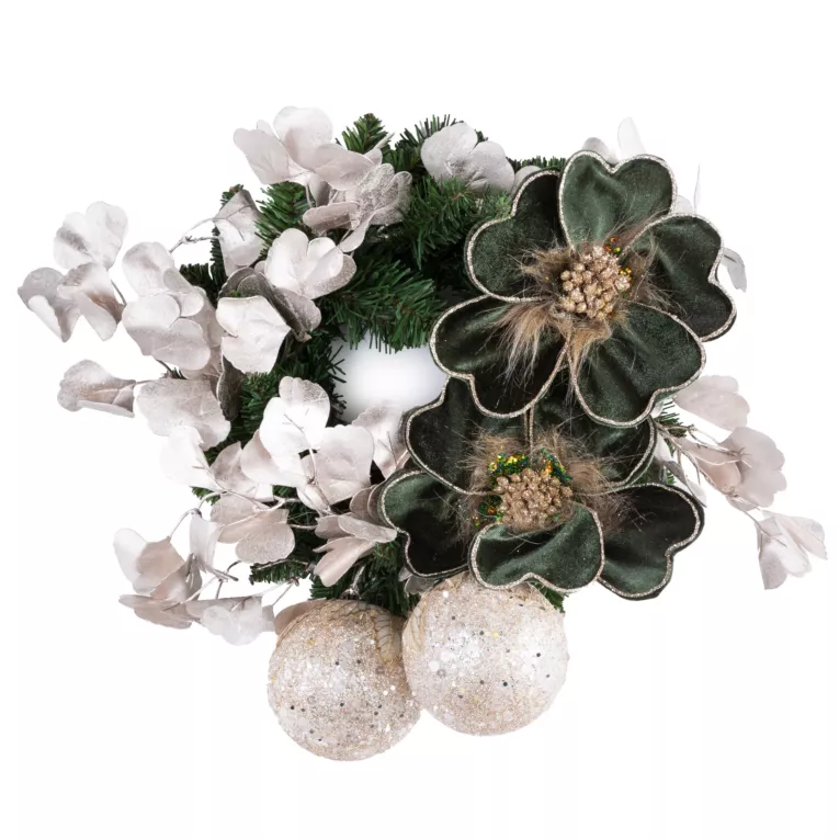 Wianek świąteczny ręcznie dekorowany SZAMPAŃSKA KRAINA ŚWIĄT