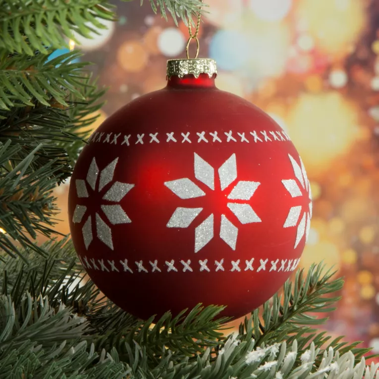 Bombka szklana ręcznie zrobiona motywem w stylu skandynawskim