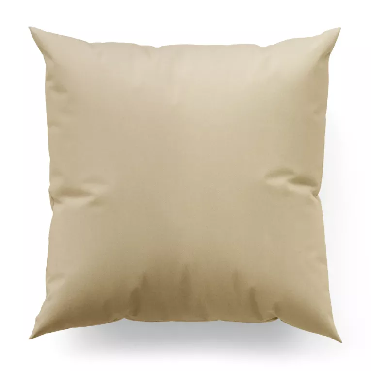 Poszewka szyta beżowa z jednokolorowej gładkiej tkaniny