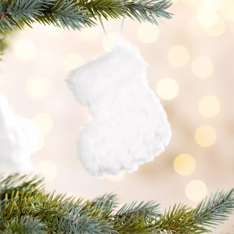 Ozdoba choinkowa SKARPETA z futerka