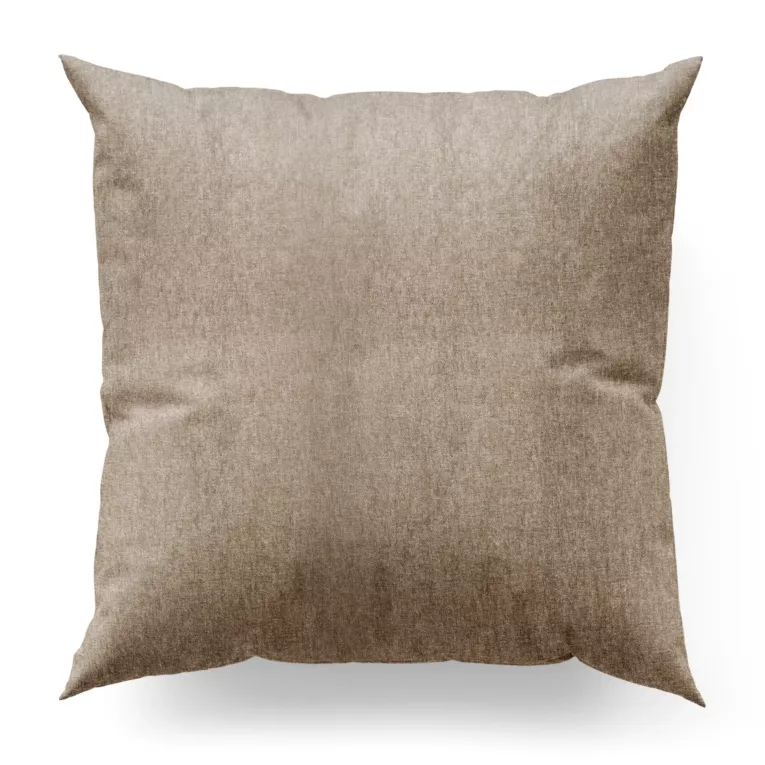 Poszewka szyta beżowa z tkaniny o szenilowej strukturze