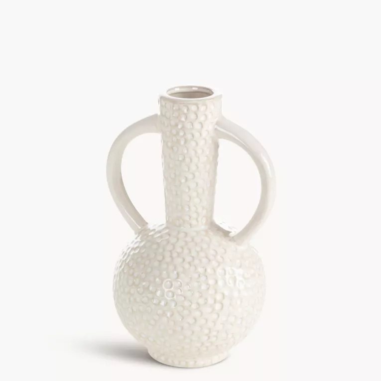 Wazon kremowy z ozdobnym  wzorem 15x15x24 cm ALEX - kolekcja SEA SUMMER