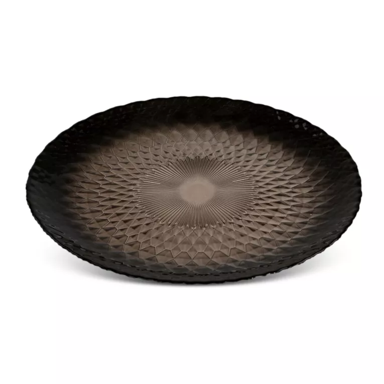 TERRA COLLECTION Patera PALERMO ze szkła dekoracyjnego z geometrycznym wzorem