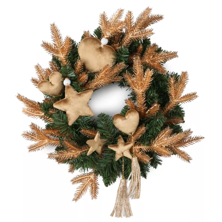 Wianek świąteczny ręcznie dekorowany ZŁOTY BLASK ŚWIĄT