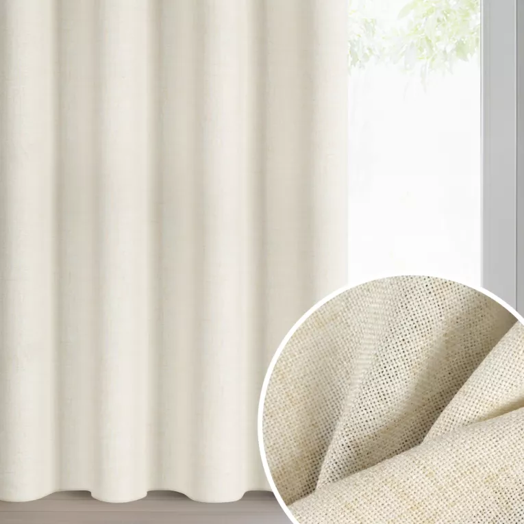 Zasłona naturalna o naturalnym splocie 140x250 cm przelotka - LINDA