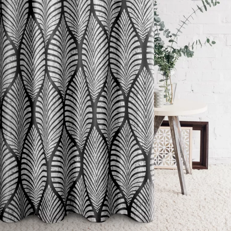 Zasłona zaciemniająca z geometrycznym nadrukiem