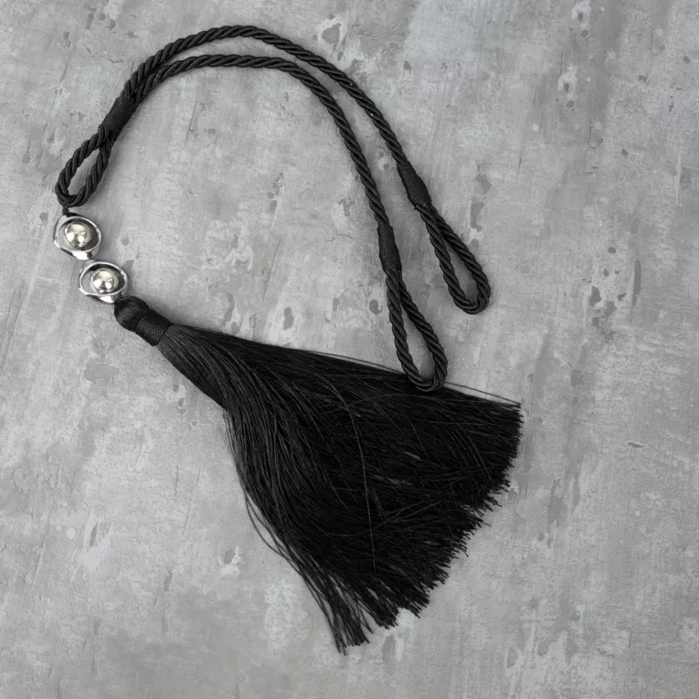 Dekoracyjny sznur do zasłon IDA upinacz z chwostem i metalowymi koralikami