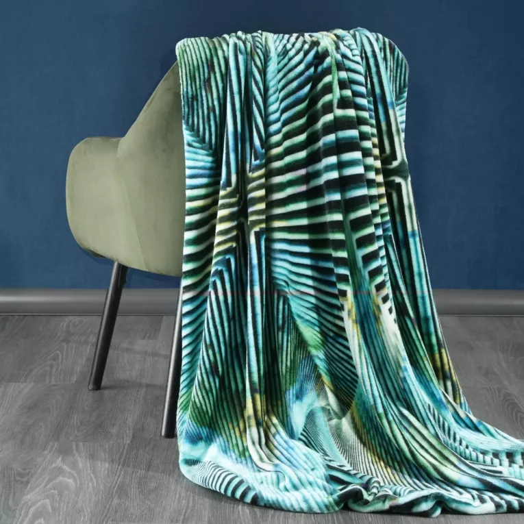 EVA MINGE Koc ALES typu flano z fantazyjnym trójwymiarowym nadrukiem