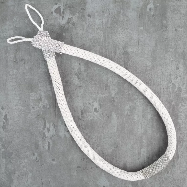 Dekoracyjny sznur do zasłon BLANKA upinacz z ozdobnymi kryształkami